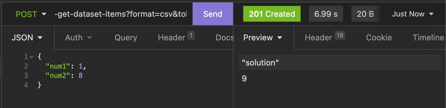 API response